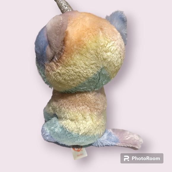 TY Beanie Boos Rainbow Unicorn Kitty "Heather" 6" - Picture 2 of 2